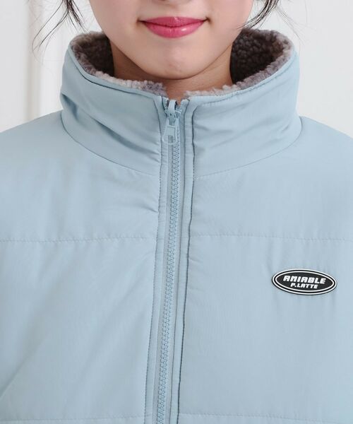 PINK-latte / ピンク ラテ レザーブルゾン・ジャケット | ボアリバーシブルブルゾン | 詳細4