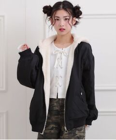 PINK-latte / ピンク ラテ レザーブルゾン・ジャケット | リバーシブルフェイクファーブルゾン