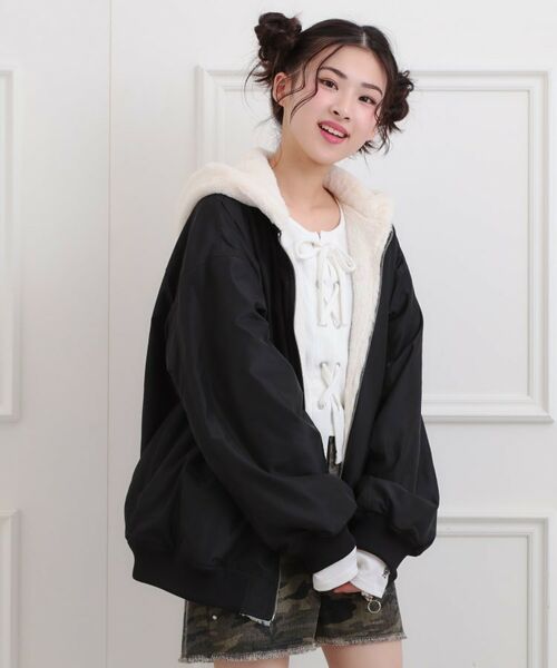 PINK-latte / ピンク ラテ レザーブルゾン・ジャケット | リバーシブルフェイクファーブルゾン | 詳細18