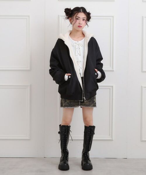 PINK-latte / ピンク ラテ レザーブルゾン・ジャケット | リバーシブルフェイクファーブルゾン | 詳細19