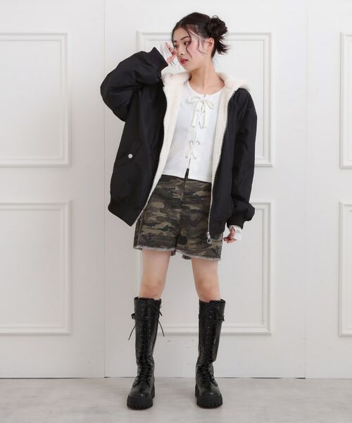 PINK-latte / ピンク ラテ レザーブルゾン・ジャケット | リバーシブルフェイクファーブルゾン | 詳細20