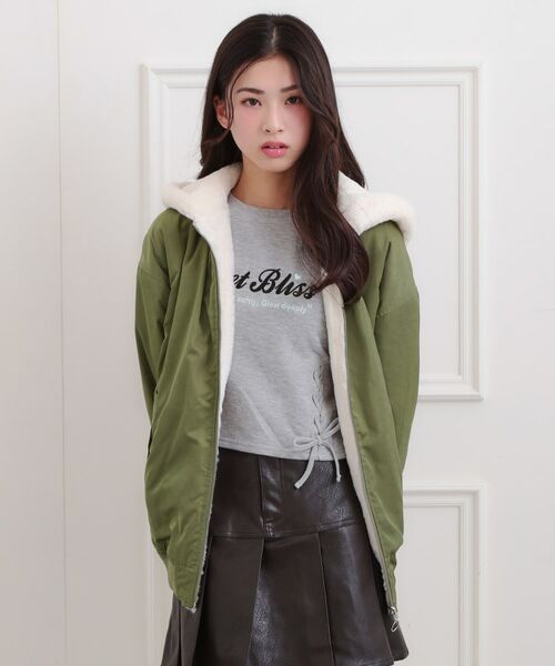 PINK-latte / ピンク ラテ レザーブルゾン・ジャケット | リバーシブルフェイクファーブルゾン | 詳細25