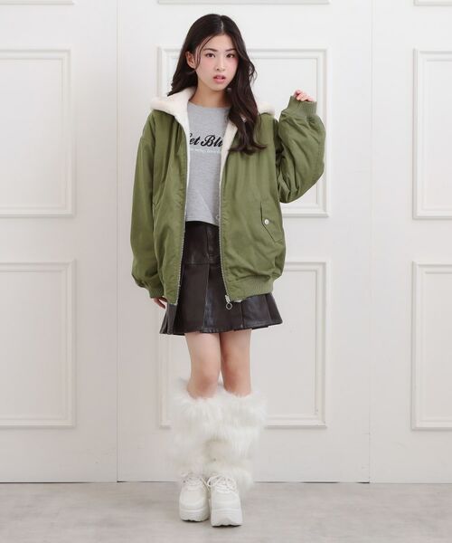 PINK-latte / ピンク ラテ レザーブルゾン・ジャケット | リバーシブルフェイクファーブルゾン | 詳細27