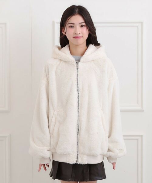 PINK-latte / ピンク ラテ レザーブルゾン・ジャケット | リバーシブルフェイクファーブルゾン | 詳細8