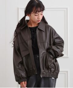 PINK-latte / ピンク ラテ レザーブルゾン・ジャケット | 合成皮革ブルゾン