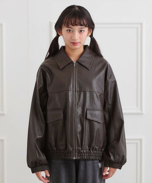 PINK-latte / ピンク ラテ レザーブルゾン・ジャケット | 合成皮革ブルゾン | 詳細1