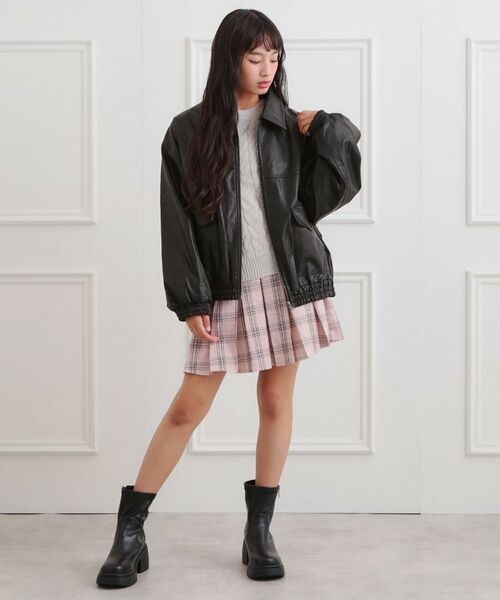 PINK-latte / ピンク ラテ レザーブルゾン・ジャケット | 合成皮革ブルゾン | 詳細11