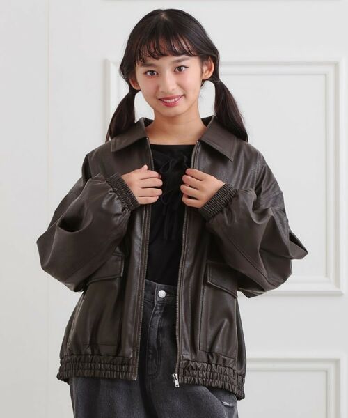 PINK-latte / ピンク ラテ レザーブルゾン・ジャケット | 合成皮革ブルゾン | 詳細13