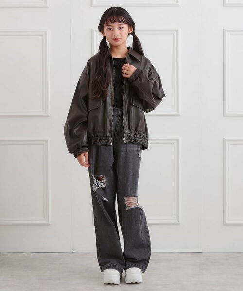 PINK-latte / ピンク ラテ レザーブルゾン・ジャケット | 合成皮革ブルゾン | 詳細15