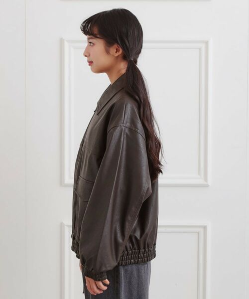 PINK-latte / ピンク ラテ レザーブルゾン・ジャケット | 合成皮革ブルゾン | 詳細2