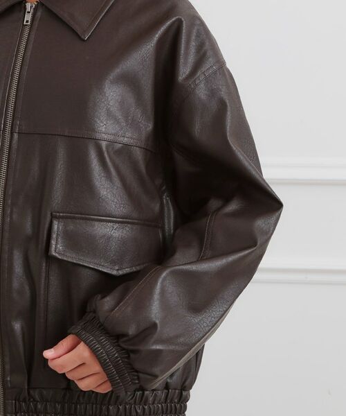 PINK-latte / ピンク ラテ レザーブルゾン・ジャケット | 合成皮革ブルゾン | 詳細5
