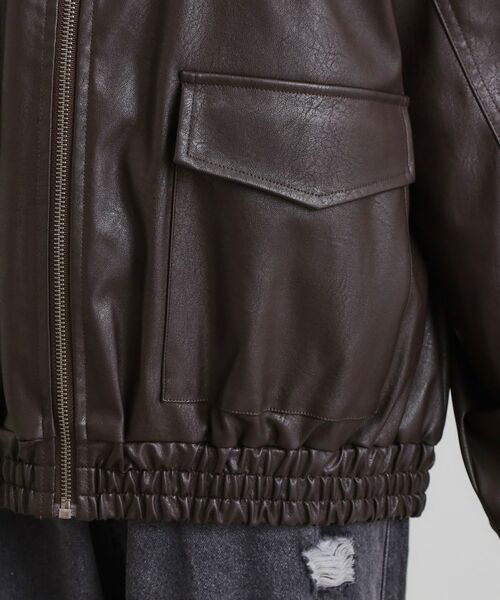 PINK-latte / ピンク ラテ レザーブルゾン・ジャケット | 合成皮革ブルゾン | 詳細7