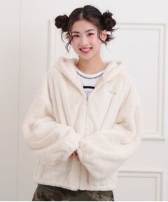 PINK-latte / ピンク ラテ レザーブルゾン・ジャケット | 耳付きフェイクファーブルゾン