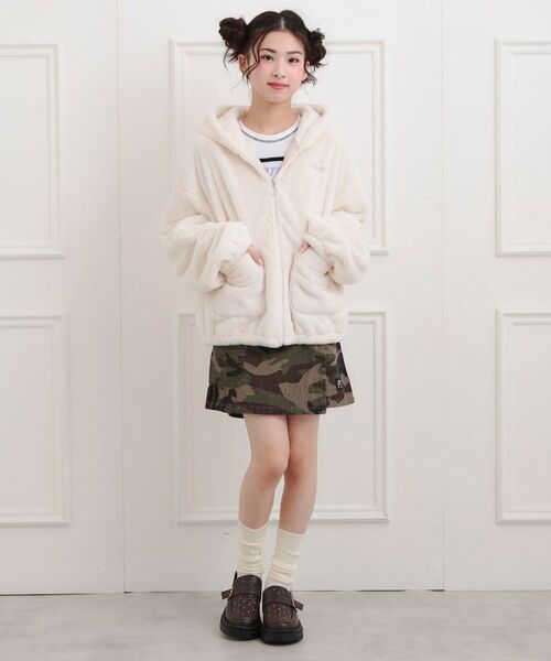 PINK-latte / ピンク ラテ レザーブルゾン・ジャケット | 耳付きフェイクファーブルゾン | 詳細12