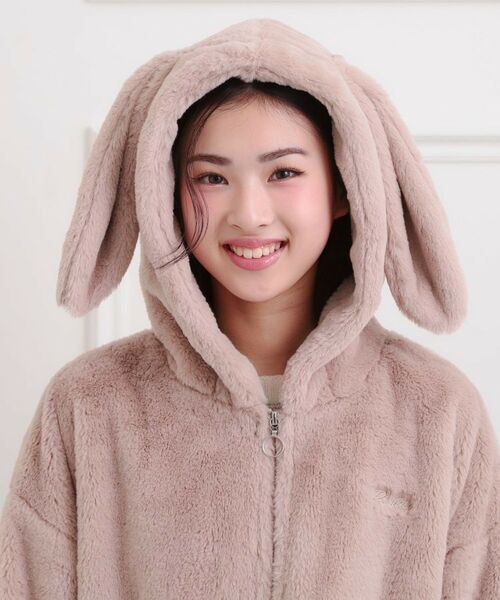 PINK-latte / ピンク ラテ レザーブルゾン・ジャケット | 耳付きフェイクファーブルゾン | 詳細5