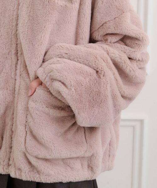 PINK-latte / ピンク ラテ レザーブルゾン・ジャケット | 耳付きフェイクファーブルゾン | 詳細7