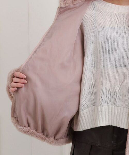 PINK-latte / ピンク ラテ レザーブルゾン・ジャケット | 耳付きフェイクファーブルゾン | 詳細9