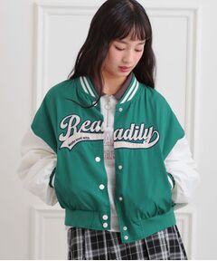 PINK-latte / ピンク ラテ その他アウター | ロゴアップリケスタジャン