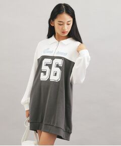 PINK-latte / ピンク ラテ ワンピース | ナンバー切替ハーフジップワンピース