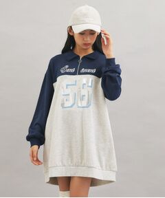 PINK-latte / ピンク ラテ ワンピース | ナンバー切替ハーフジップワンピース