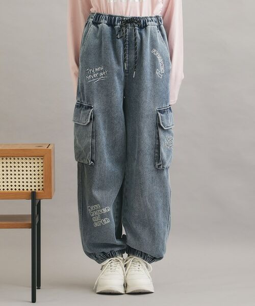 PINK-latte / ピンク ラテ デニムパンツ | らくがきデニムカーゴパンツ | 詳細1