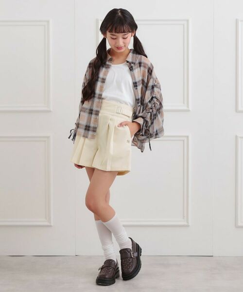 PINK-latte / ピンク ラテ ショート・ハーフ・半端丈パンツ | バックルハイウエストショートパンツ | 詳細10