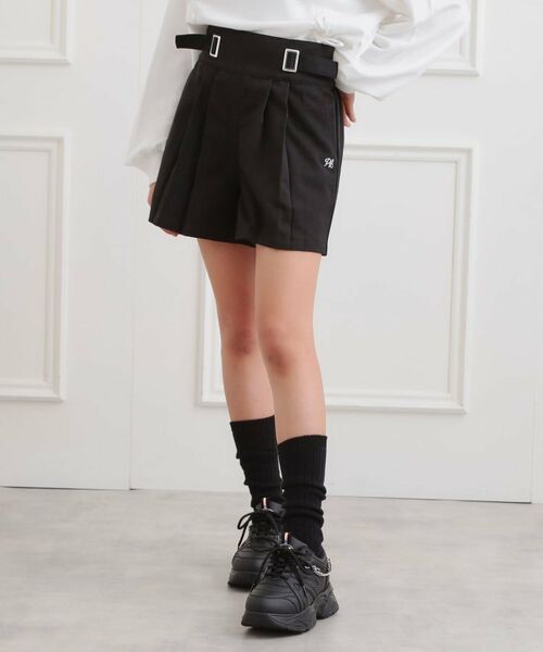 PINK-latte / ピンク ラテ ショート・ハーフ・半端丈パンツ | バックルハイウエストショートパンツ | 詳細12