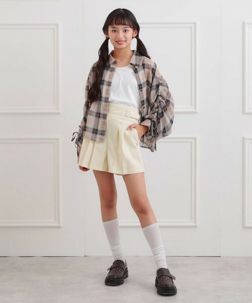 PINK-latte / ピンク ラテ ショート・ハーフ・半端丈パンツ | バックルハイウエストショートパンツ | 詳細9