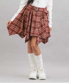 PINK-latte / ピンク ラテ ミニ・ひざ丈スカート | チェック変形ヘムスカート