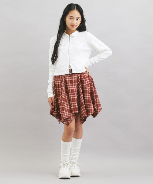 PINK-latte / ピンク ラテ ミニ・ひざ丈スカート | チェック変形ヘムスカート | 詳細10
