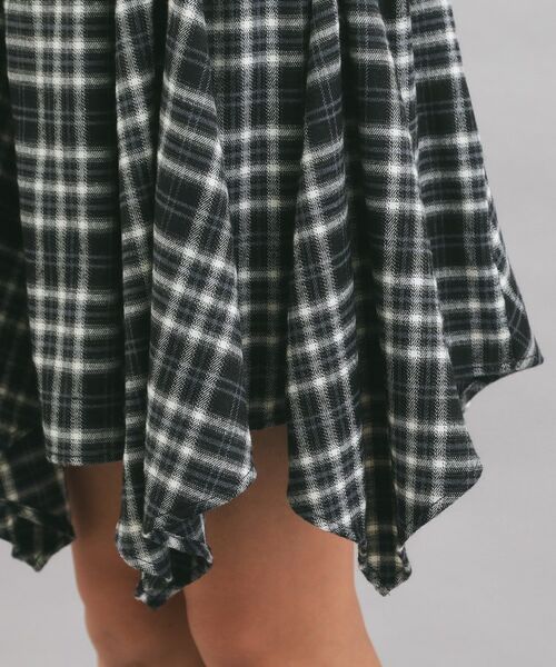 PINK-latte / ピンク ラテ ミニ・ひざ丈スカート | チェック変形ヘムスカート | 詳細5