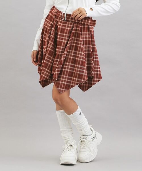 PINK-latte / ピンク ラテ ミニ・ひざ丈スカート | チェック変形ヘムスカート | 詳細8