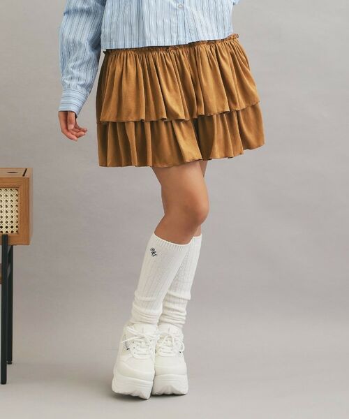 PINK-latte / ピンク ラテ ミニ・ひざ丈スカート | フェイクスエードティアードスカート | 詳細15