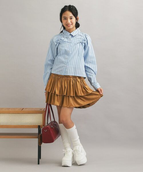 PINK-latte / ピンク ラテ ミニ・ひざ丈スカート | フェイクスエードティアードスカート | 詳細17