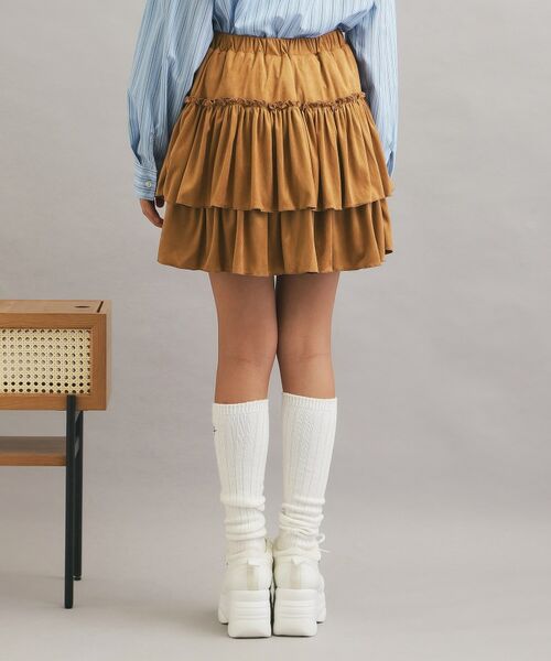 PINK-latte / ピンク ラテ ミニ・ひざ丈スカート | フェイクスエードティアードスカート | 詳細3