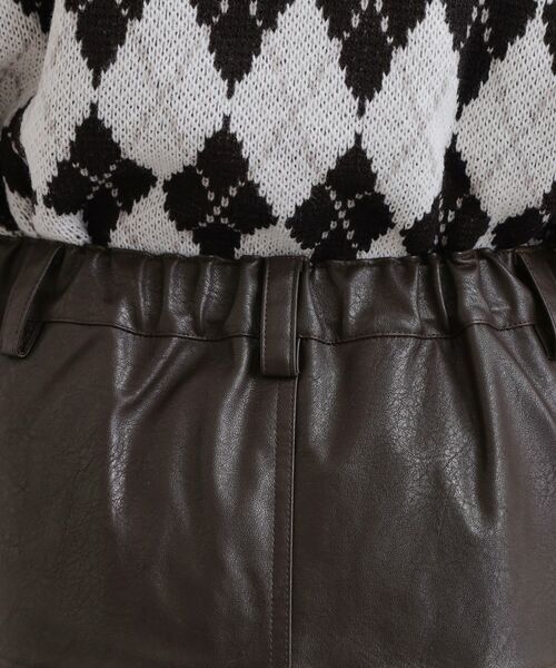 PINK-latte / ピンク ラテ ミニ・ひざ丈スカート | 合成皮革裾プリーツスカート | 詳細5