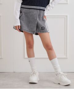 PINK-latte / ピンク ラテ ミニ・ひざ丈スカート | ラップサイドラインスカパン