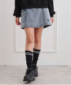 PINK-latte / ピンク ラテ ミニ・ひざ丈スカート | ラップサイドラインスカパン