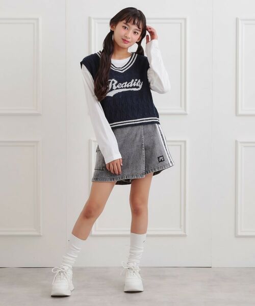 PINK-latte / ピンク ラテ ミニ・ひざ丈スカート | ラップサイドラインスカパン | 詳細11