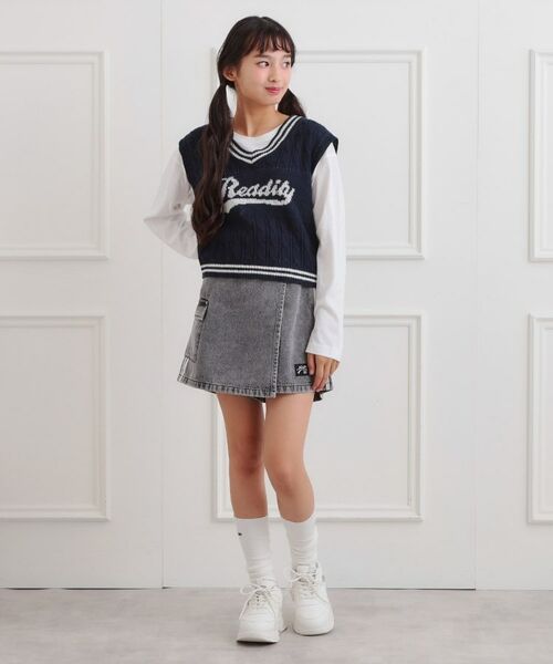 PINK-latte / ピンク ラテ ミニ・ひざ丈スカート | ラップサイドラインスカパン | 詳細12