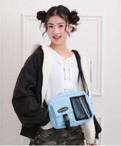 PINK-latte / ピンク ラテ ショルダーバッグ | ラインメッシュショルダーバッグ