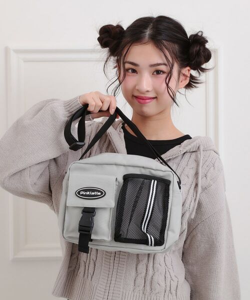 PINK-latte / ピンク ラテ ショルダーバッグ | ラインメッシュショルダーバッグ | 詳細1