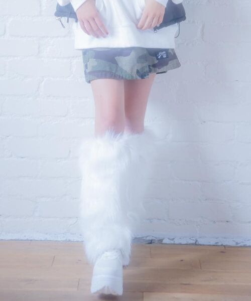 PINK-latte/ピンク ラテ ファーレッグウォーマー ホワイト(001) 00 PINK-latte/ピンク ラテ ファーレッグウォーマー ホワイト(001) 00