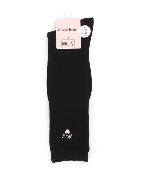 PINK-latte/ピンク ラテ 【30cm丈】リブハイソックス ブラック(019) 00 PINK-latte/ピンク ラテ 【30cm丈】リブハイソックス ブラック(019) 00