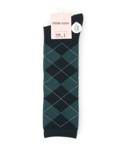 PINK-latte/ピンク ラテ 【30cm丈】アーガイルハイソックス ブルー(493) 00 PINK-latte/ピンク ラテ 【30cm丈】アーガイルハイソックス ブルー(493) 00