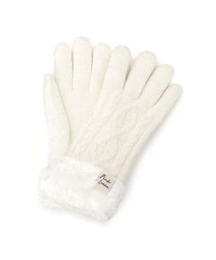 PINK-latte / ピンク ラテ 手袋 | ケーブル編み裏モール手袋