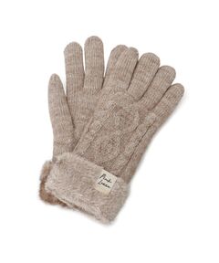 PINK-latte / ピンク ラテ 手袋 | ケーブル編み裏モール手袋