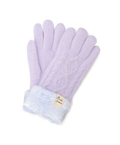 PINK-latte / ピンク ラテ 手袋 | ケーブル編み裏モール手袋