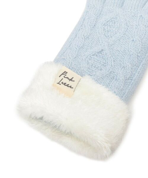 PINK-latte / ピンク ラテ 手袋 | ケーブル編み裏モール手袋 | 詳細3