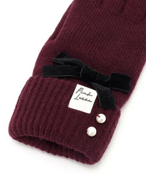 PINK-latte / ピンク ラテ 手袋 | ベロアリボン裏モール手袋 | 詳細3